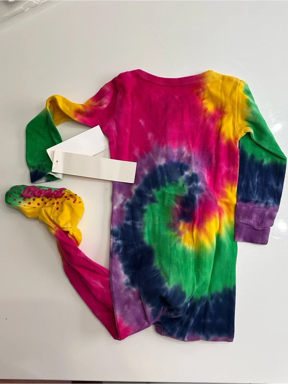 NWT Leveret Baby Rainbow Swirl Tie Dye Footed Pajamas 12-18 Months